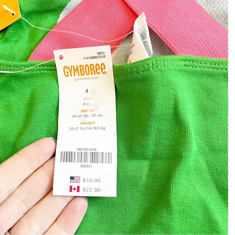 NWT Gymboree Flamingo Cross Back Tank Top Green and Pink Size 4 - Picture 4 of 6